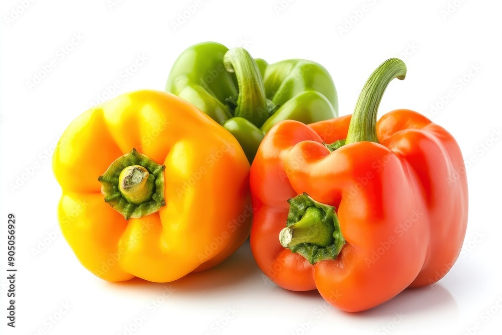 sweet Pepper, orange Paprika, isolated on white background, full depth of field, ai sweet Pepper, orange Paprika, isolated on white background, full depth of field, ai