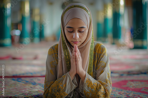 Muslim girl praying