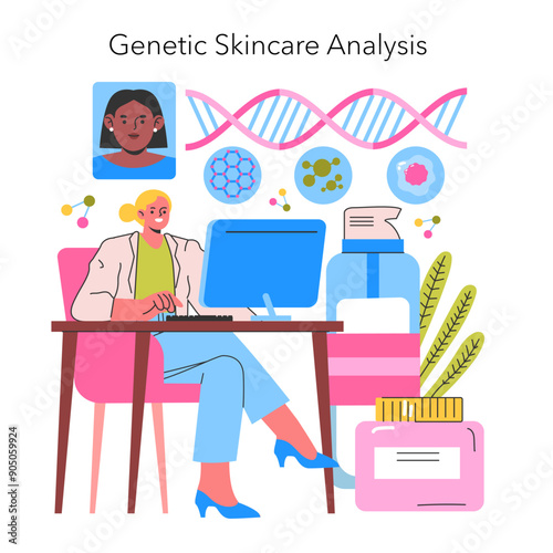 Scincare Innovation. Flat Vector Illustration