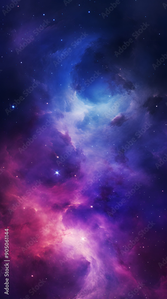 Naklejka premium Digital colorful starry sky abstract graphic poster background