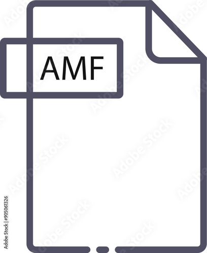 AMF icon type file type extension design  
