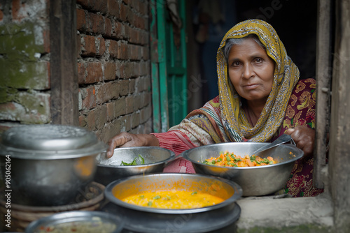Muslim woman eating