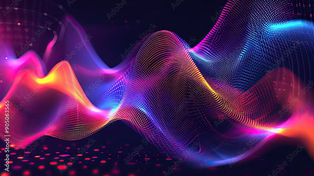 Particles wave Cyber or technology background. Abstract seamless loop of mesh glowing red dots digital luxurious sparkling wave particles flows background, Motion of digital data flow. Particles wave Cyber or technology background. Abstract seamless loop of mesh glowing red dots digital luxurious sparkling wave particles flows background, Motion of digital data flow.