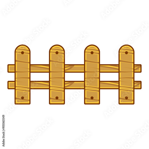 Wooden fence cartoon. Autumn cartoon. digital art illustration.