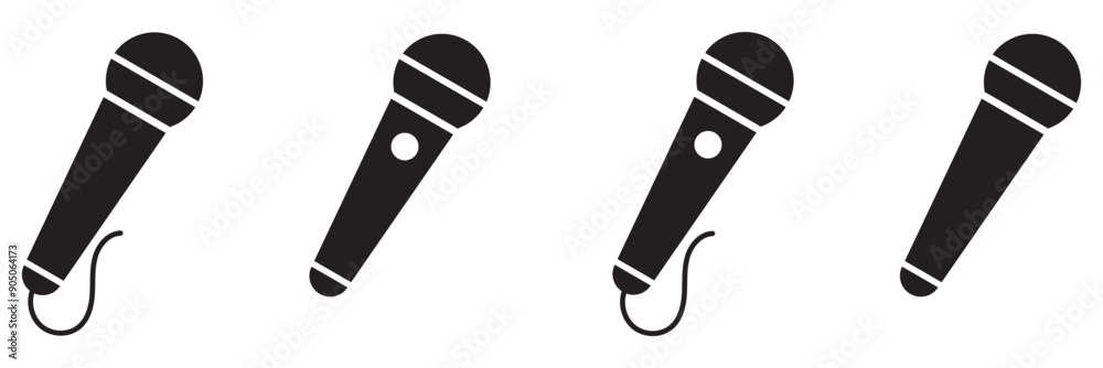 Microphone Icons set. variant microphone icon. Karaoke mic. Podcast microphone. web and mobile icons. vector illustration. EPS 10 Microphone Icons set. variant microphone icon. Karaoke mic. Podcast microphone. web and mobile icons. vector illustration. EPS 10