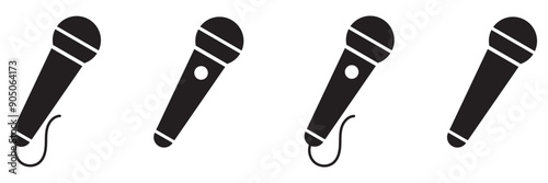 Microphone Icons set. variant microphone icon. Karaoke mic. Podcast microphone. web and mobile icons. vector illustration. EPS 10