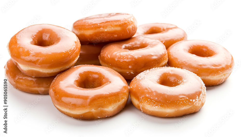 pile of glazed donuts isolated on white background pile of glazed donuts isolated on white background