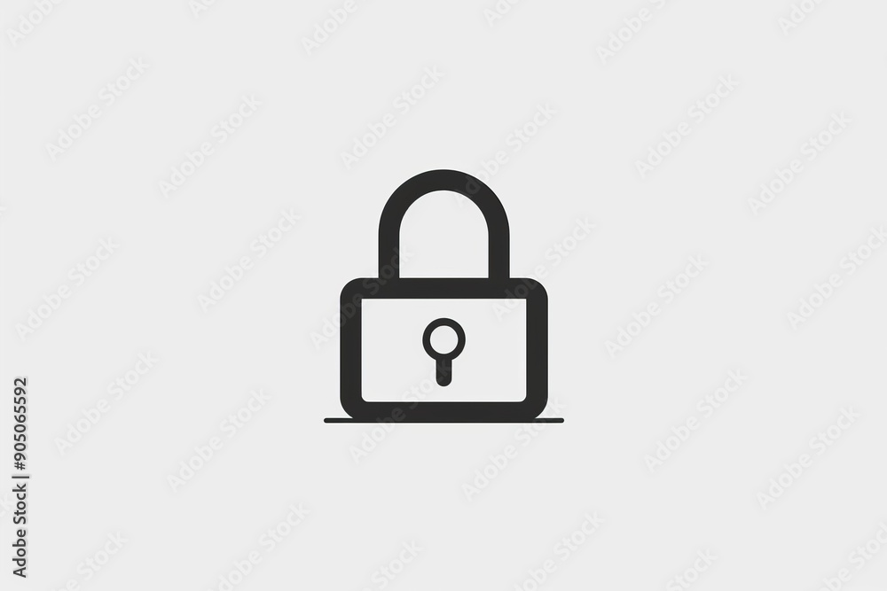 Minimalist digital padlock icon on a clean white background, symbolizing simple and secure data protection. Minimalist digital padlock icon on a clean white background, symbolizing simple and secure data protection.