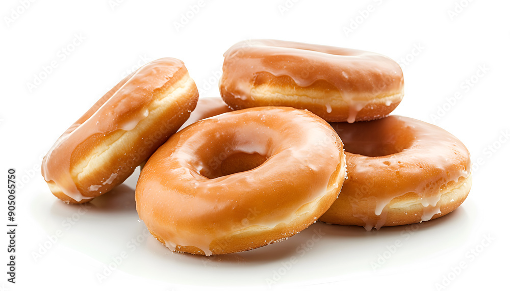 pile of glazed donuts isolated on white background pile of glazed donuts isolated on white background