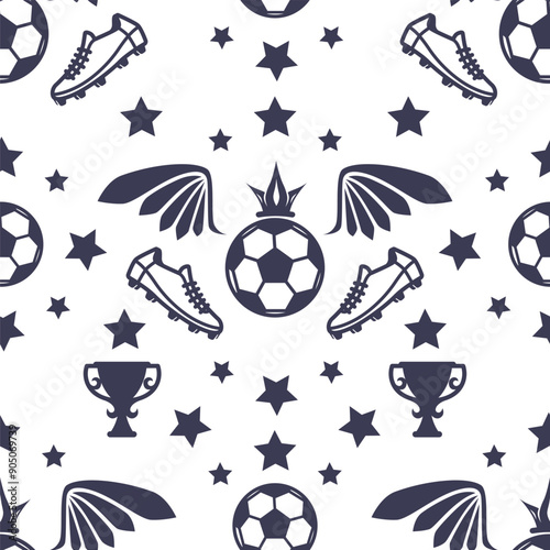 Soccer Trophy Star Seamless Pattern