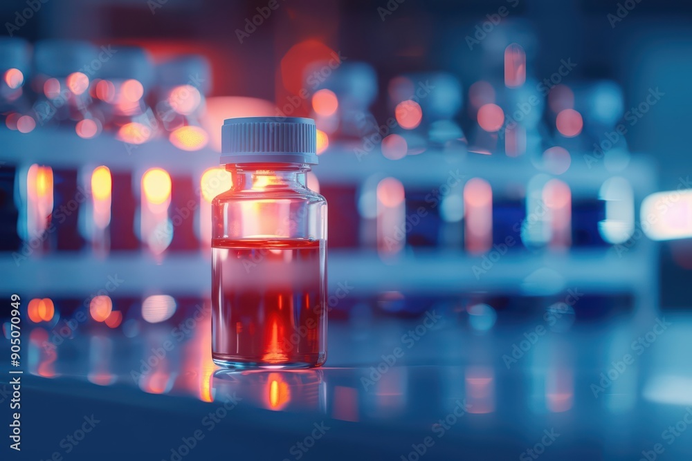 In an ultramodern pharmaceutical manufacturing style drug formulation concept In an ultramodern pharmaceutical manufacturing style drug formulation concept