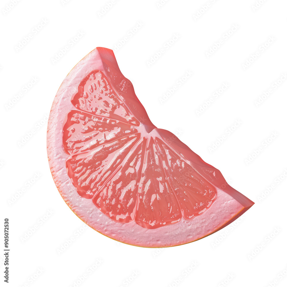 Isolated pink grapefruit slice on transparent background with clipping path. Isolated pink grapefruit slice on transparent background with clipping path.