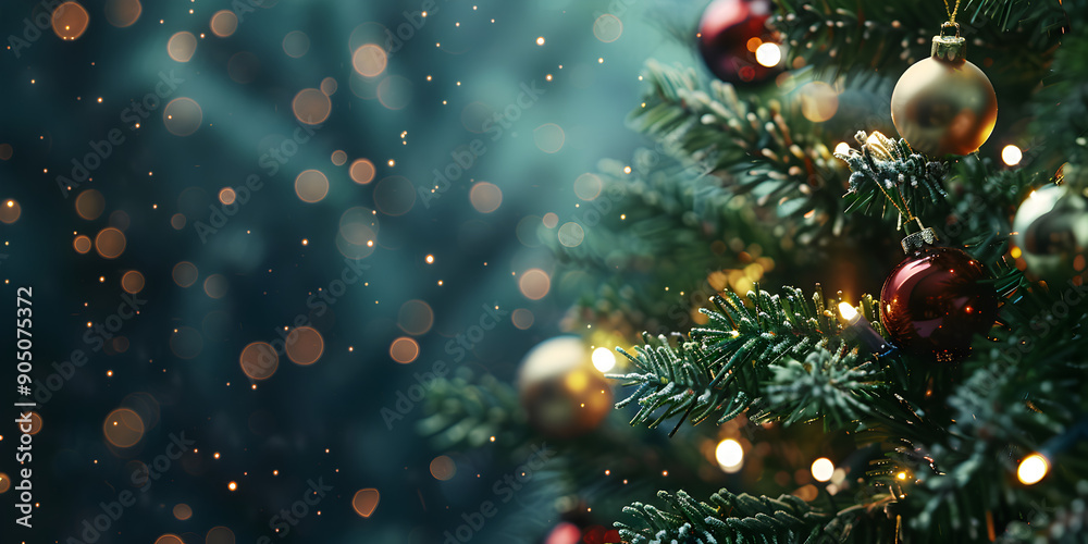 Mystical Christmas Tree Holiday Card Background Mystical Christmas Tree Holiday Card Background