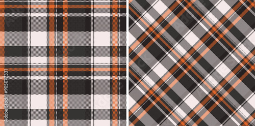 Background seamless pattern of fabric texture vector with a check textile tartan plaid. Set in halloween colors for best trousers and professional look.