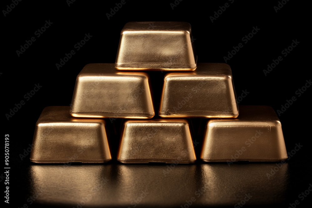 Gold bars on dark background, Financial wealth and Trading asset Gold bars on dark background, Financial wealth and Trading asset