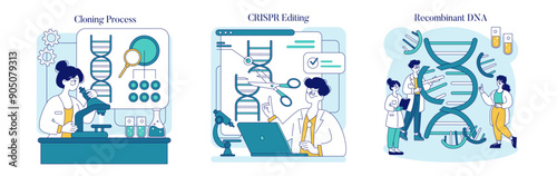 Biotechnology. Flat Vector Illustration