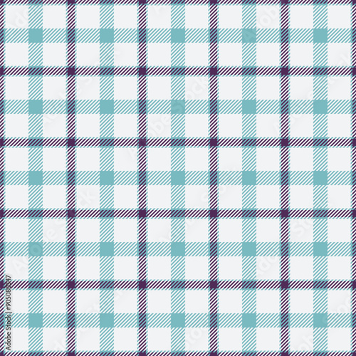 Proud tartan texture plaid, tailor check vector fabric. Twill textile background pattern seamless in white and cyan colors.