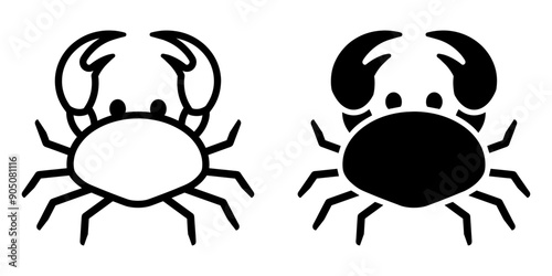 ofvs661 OutlineFilledVectorSign ofvs - crab vector icon . isolated transparent . outline and filled version . AI 10 / EPS / PNG . g12007 photo