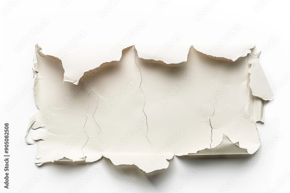 Horizontal torn paper edge revealing a white empty space underneath, perfect for creative presentations and layouts Horizontal torn paper edge revealing a white empty space underneath, perfect for creative presentations and layouts