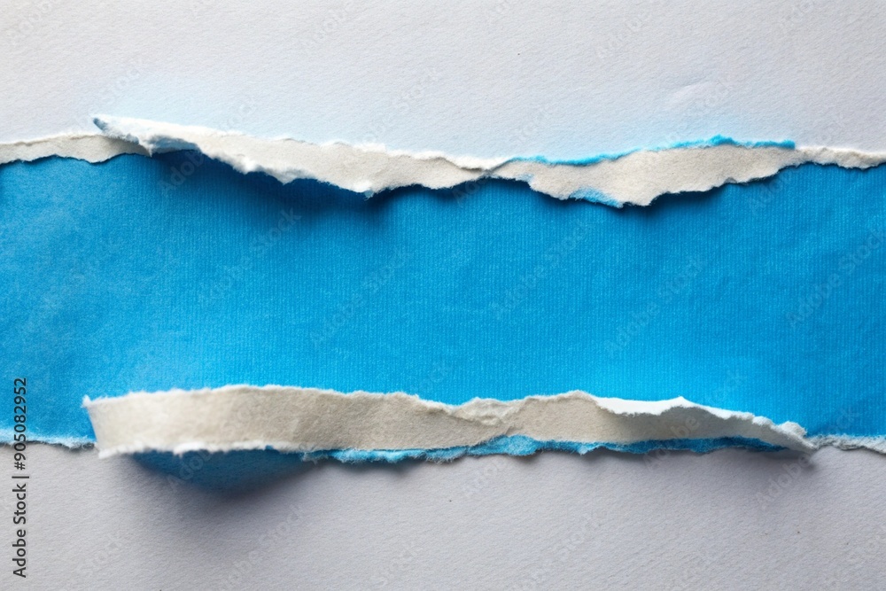 White rectangle ripped paper on blue background for your presentation background White rectangle ripped paper on blue background for your presentation background