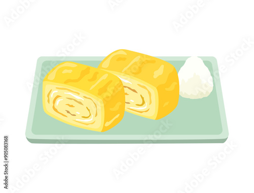 大根おろしつきの卵焼きをイメージしたイラスト