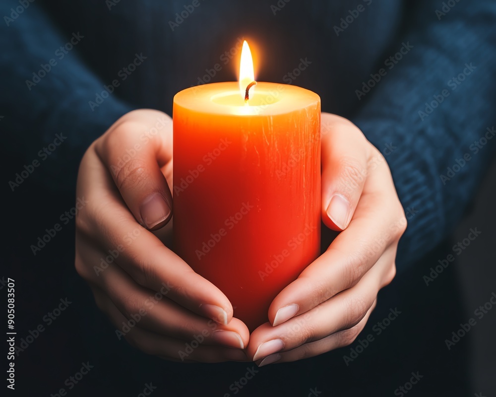 A group of people holding candles in a vigil, symbolizing unity and collective empathy, Community Vigil A group of people holding candles in a vigil, symbolizing unity and collective empathy, Community Vigil