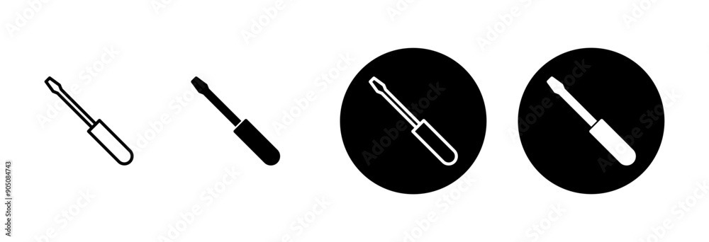 Screwdriver icon vector isolated on white background. Screwdriver vector icon Screwdriver icon vector isolated on white background. Screwdriver vector icon