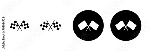 Race flag icon vector isolated on white background. Competition sport flag line vector icon. Racing flag. Start finish flag. Checkered. Start