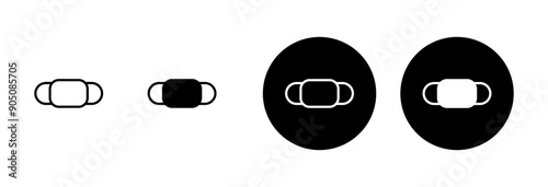 Mask icon vector isolated on white background. Man face with mask icon. Safety breathing masks. Industrial safety N95 mask. Medical mask vector icon.