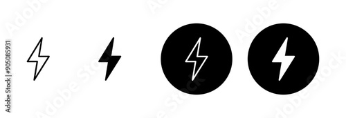 Lightning icon vector isolated on white background. Bolt icon vector. Energy and thunder electric icon © Oliviart