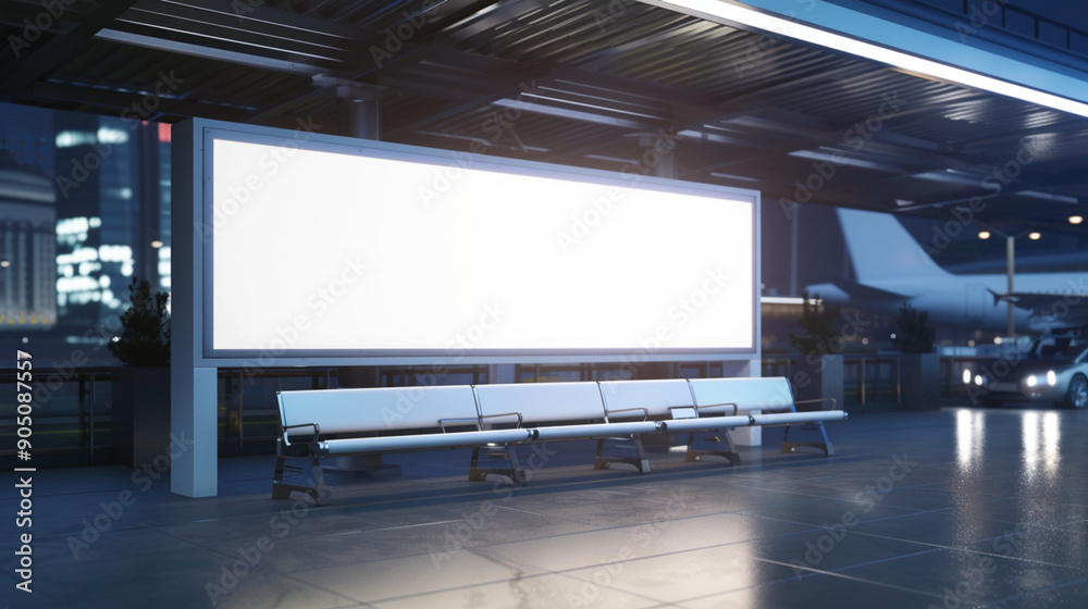 billboard and copy space on white screen