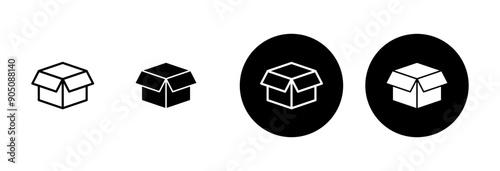 Box icon vector isolated on white background. Cardboard box, packaging open. Box vector icon