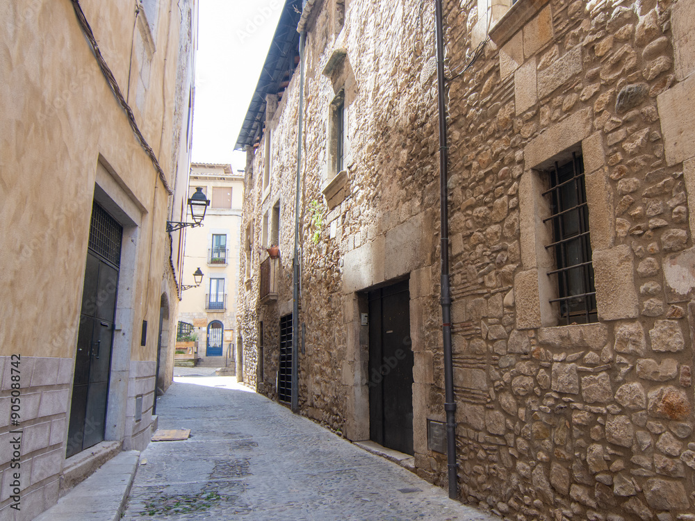 Stone buildings in Girona's Jewish quarter Stone buildings in Girona's Jewish quarter