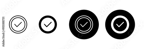 Approved icon vector isolated on white background. Certified Medal Icon vector. check mark