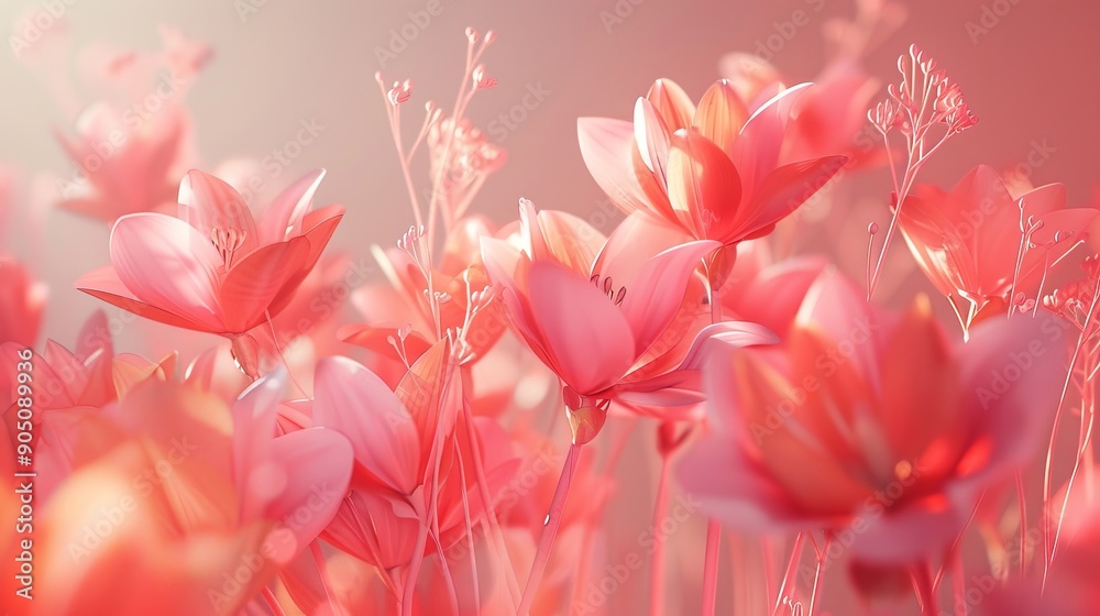 A field of delicate pink flowers bathed in soft, warm sunlight. The image evokes a sense of peace and tranquility. A field of delicate pink flowers bathed in soft, warm sunlight. The image evokes a sense of peace and tranquility.