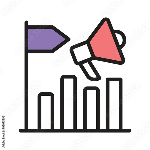 Marketing icon symbolises promoting products or services to attract customers and grow business