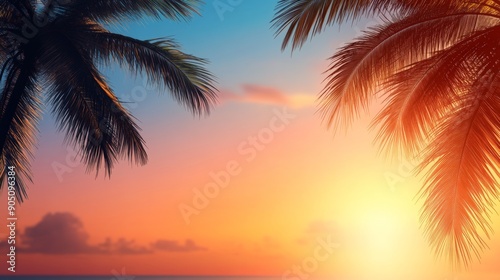 palm trees at sunset