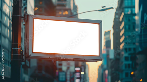 billboard and copy space on white screen