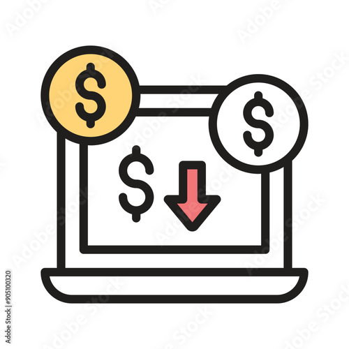 Use this monetize flat icon for optimising revenue and financial opportunities
