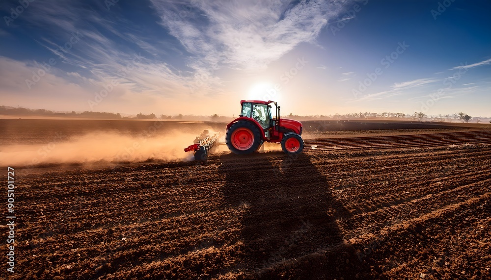 Obraz premium Tractor in the field