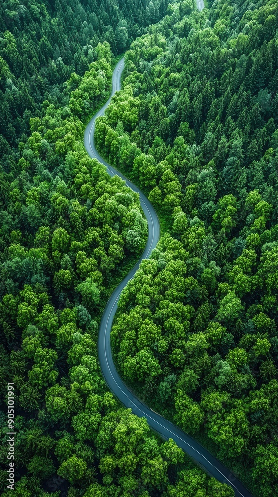 Aerial view asphalt road on the green forest, Curve asphalt road on mountain green forest, Countryside road passing green forest and mountain. Aerial view asphalt road on the green forest, Curve asphalt road on mountain green forest, Countryside road passing green forest and mountain.