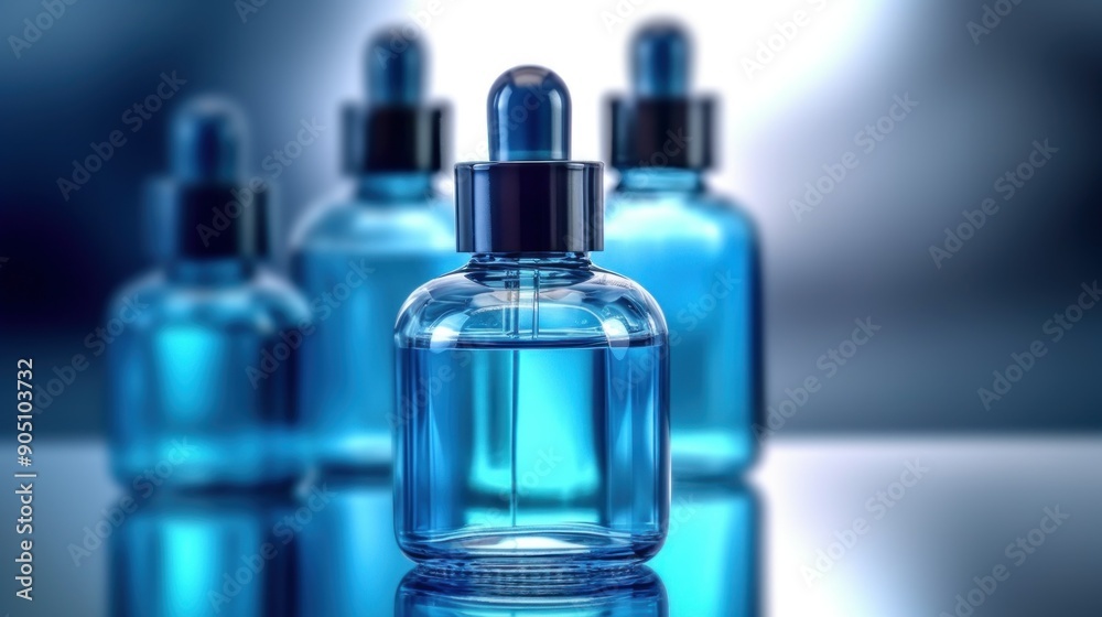 Blue Glass Bottles with Droppers Blue Glass Bottles with Droppers