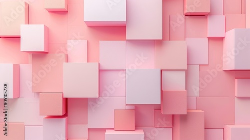 Abstract pink and white geometric shapes background.