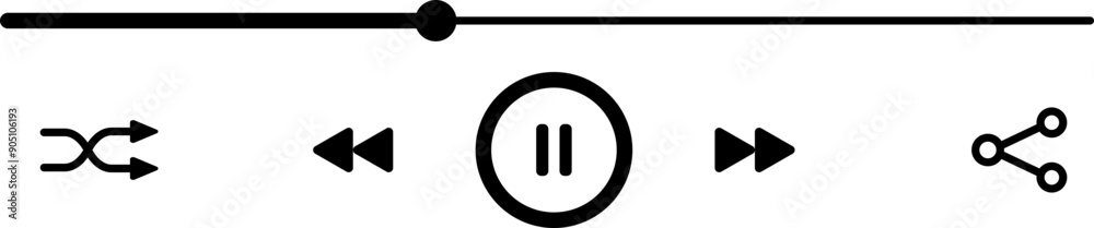 Music Player Interface Button Illustration Music Player Interface Button Illustration