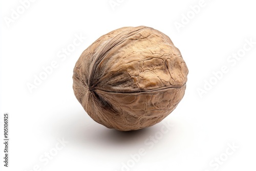 Walnut, nut, isolated on white background, full depth of field , ai