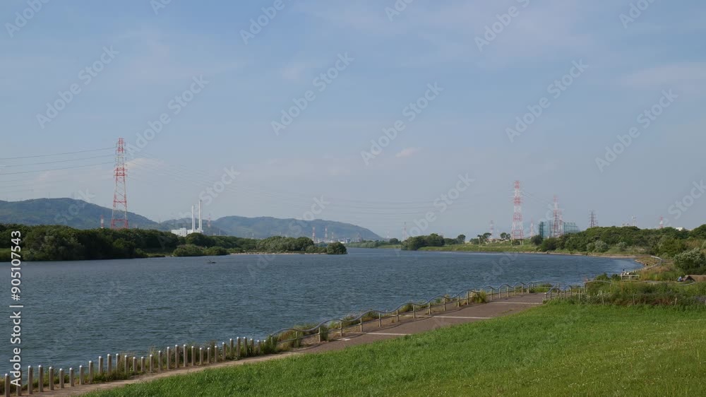 日本、大阪府、枚方市、淀川、 近畿地方、風景、橋 日本、大阪府、枚方市、淀川、 近畿地方、風景、橋