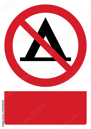 ISO prohibition safety signs v2_no camping your custom message here portrait size a4/a3/a2/a1