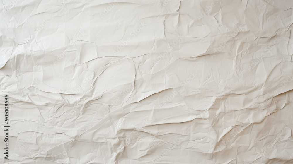 Crumpled beige paper texture, minimalistic background with copy space