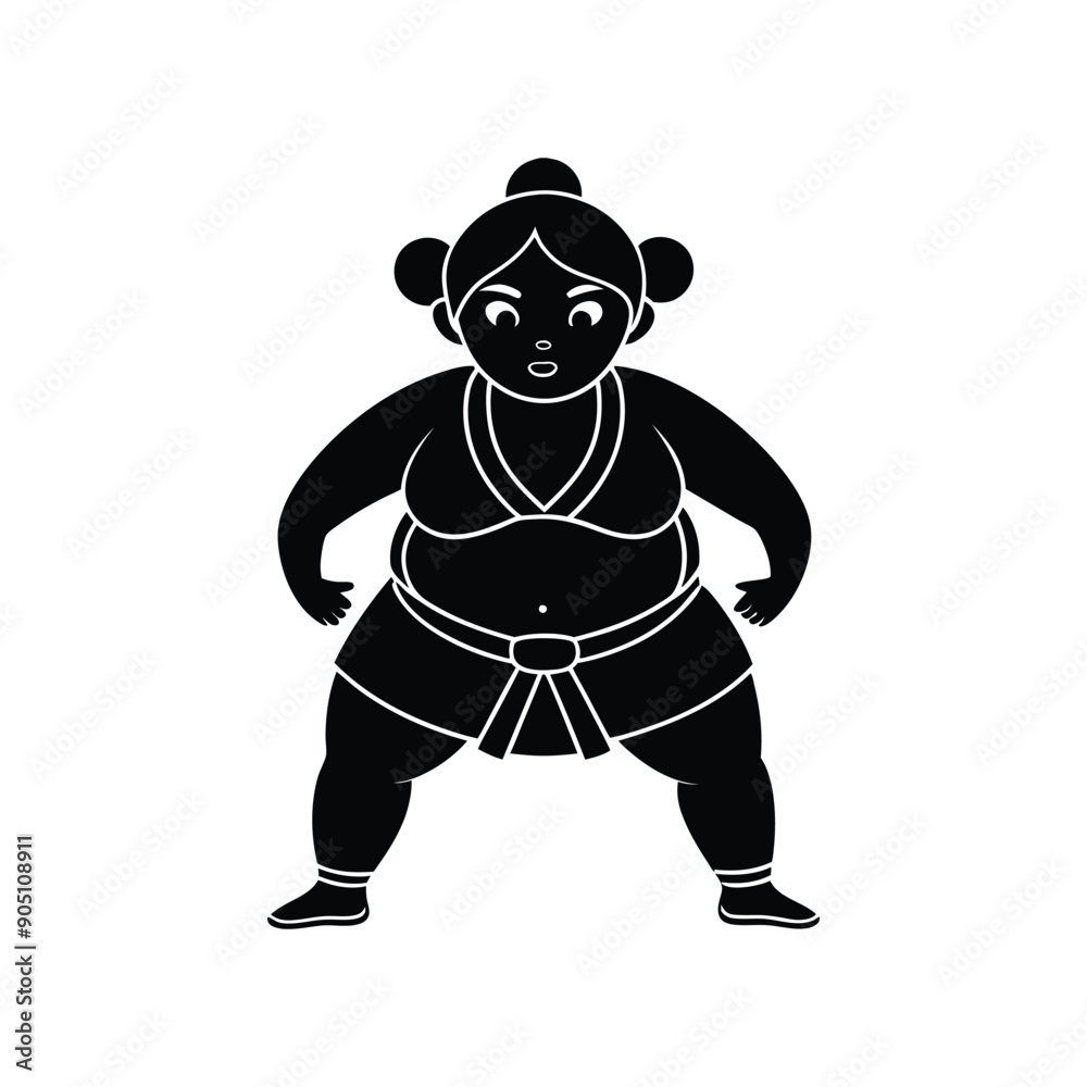 Naklejka premium girl sumo silhouette