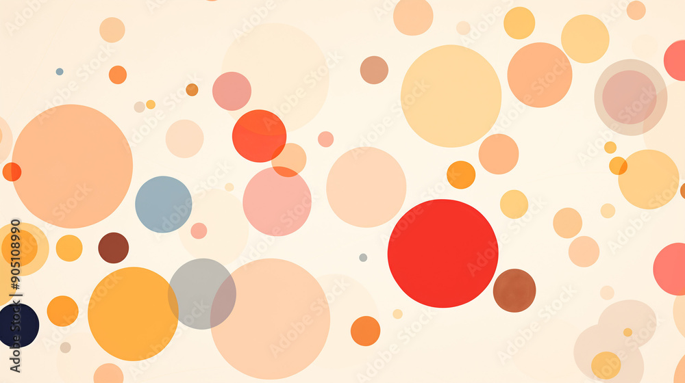 Abstract colorful circles pattern, soft warm hues, playful geometric background with copy space Abstract colorful circles pattern, soft warm hues, playful geometric background with copy space